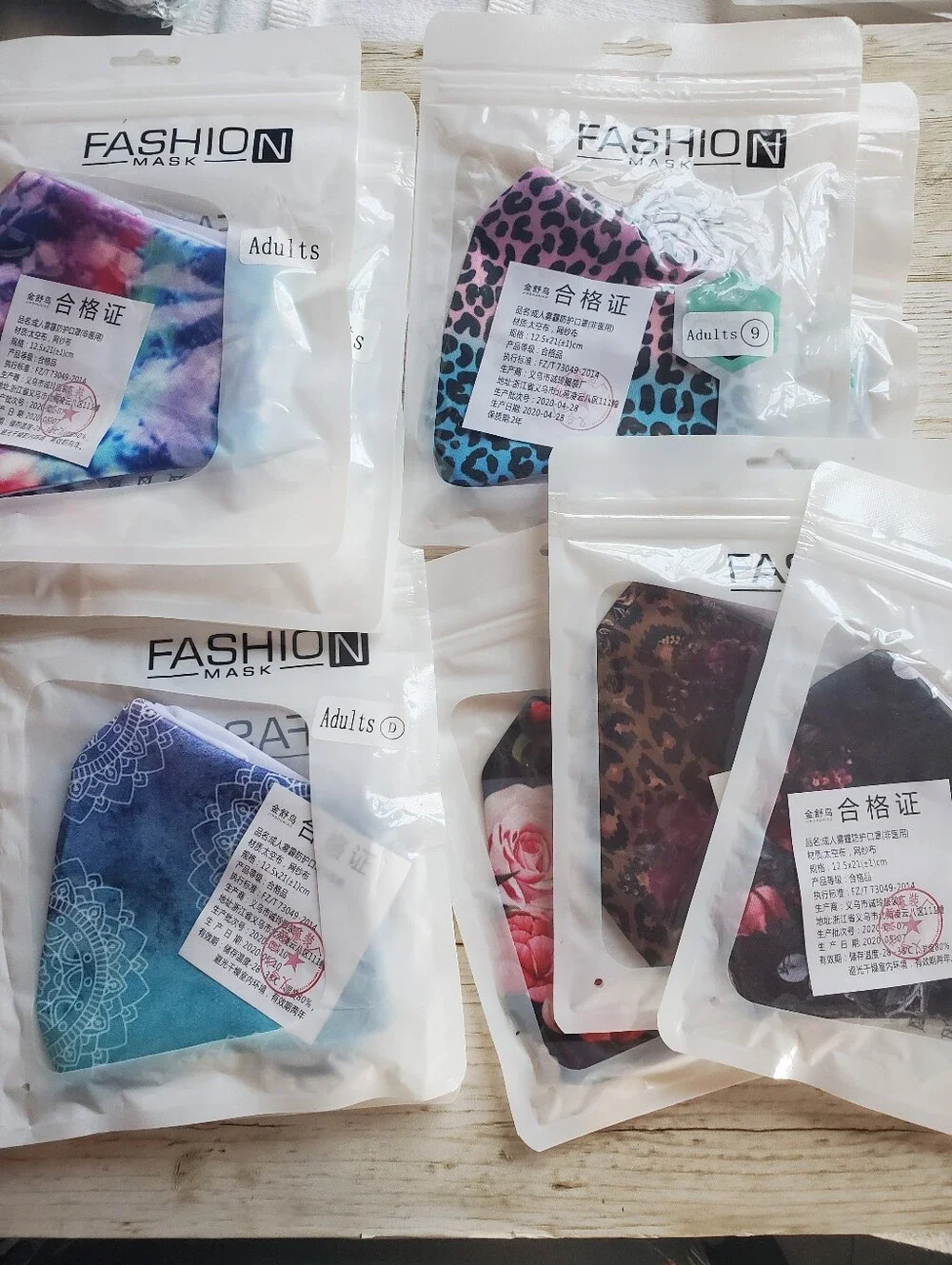 Fashion Face Mask-20- Mystery Pack With Extra Filters, Kids Or Adult Sizes